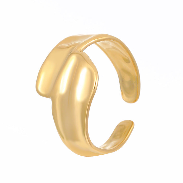 Advanced Exaggerated Stainless Steel Female Flower Rings