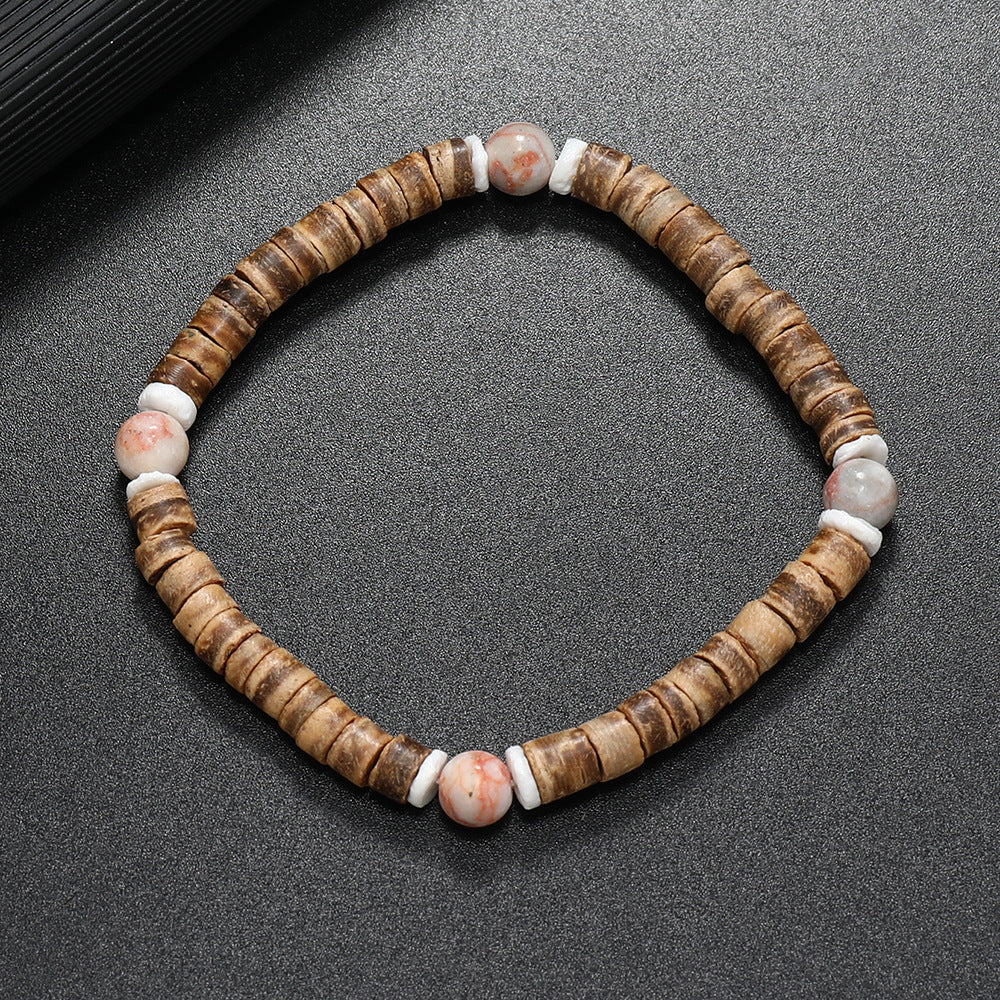 Ornament Simple Coconut Shell Natural Turquoise Bracelets