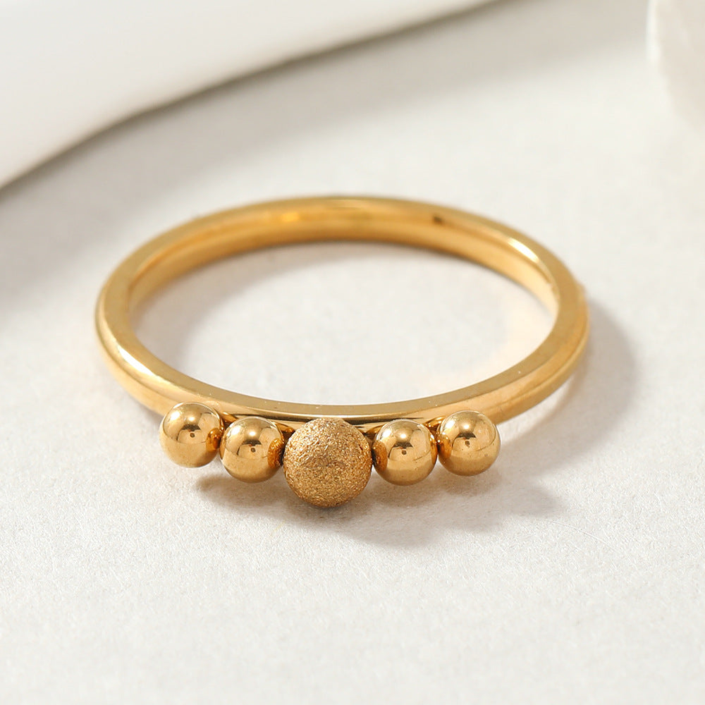 Minimalist Design Simple Welding Frosted Ball Rings