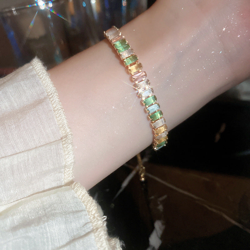 Women's Colorful Zircon Minority Simple Design Fashion Bracelets