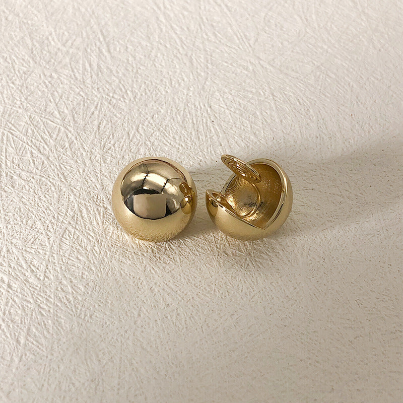Sier Ear Bright Surface Electroplated Real Gold Cold Earrings
