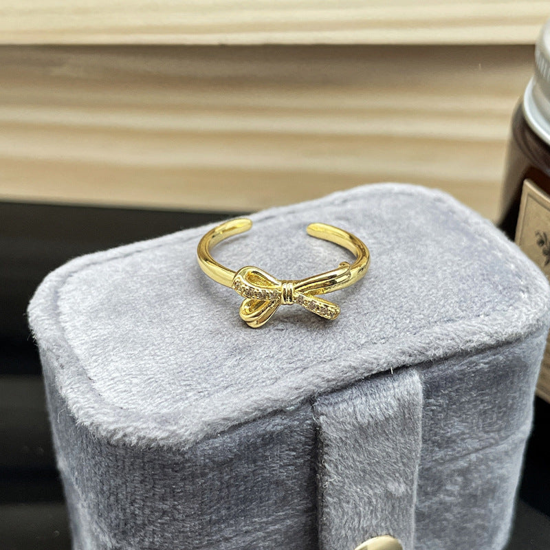 Small French Style Temperament Line Open Female Cold Sweet Rings