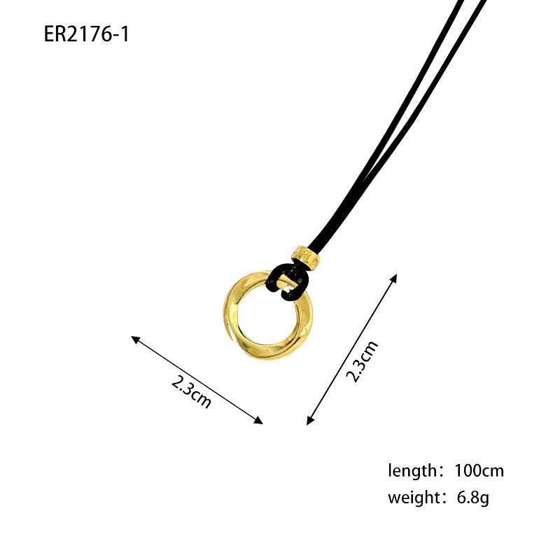 Black Rope Sweater Chain High Sense Necklaces