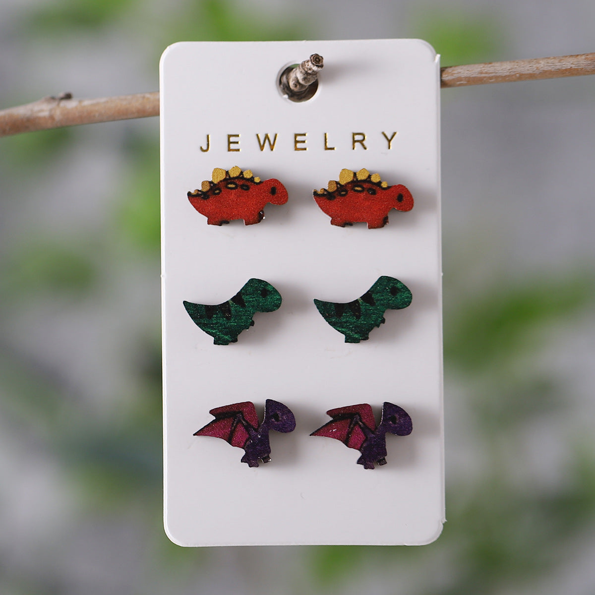 Women's Retro Cute Dinosaur Animals Earings Set Rings