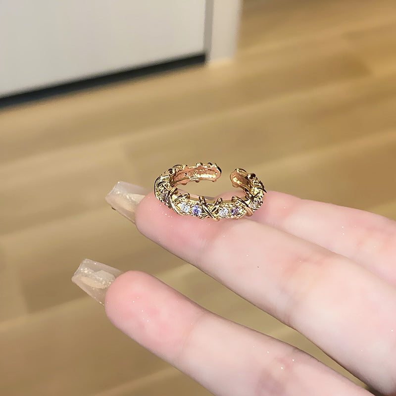 Women's Retro Affordable Luxury Cross Kaleidoscope Colorful Rings
