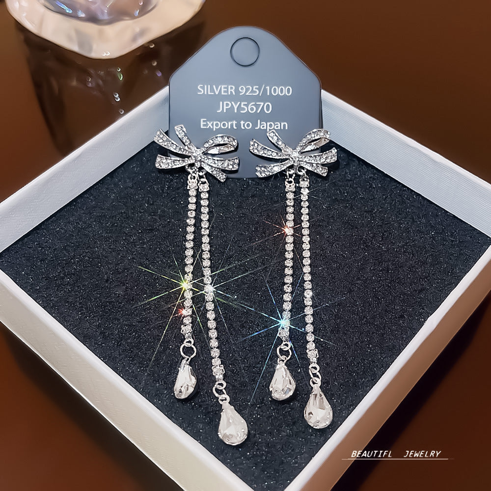 Women's Zircon Tassel High-grade Light Luxury Delicate Earrings