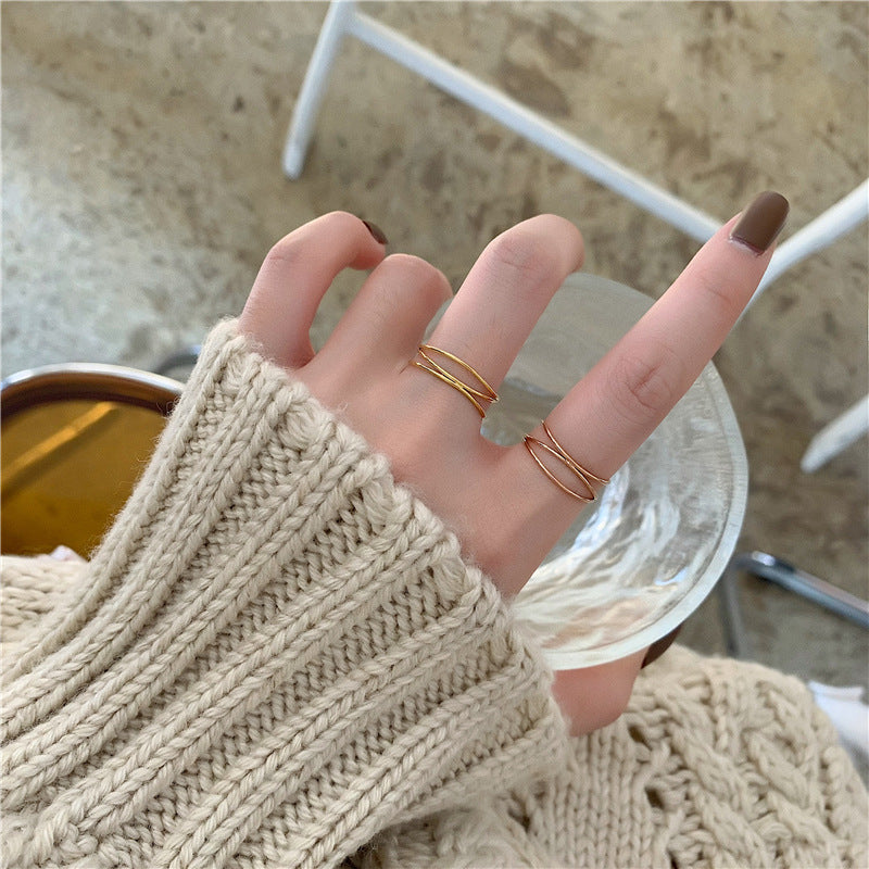 Women's French Interwoven Design Artistic Fashion Unique Rings
