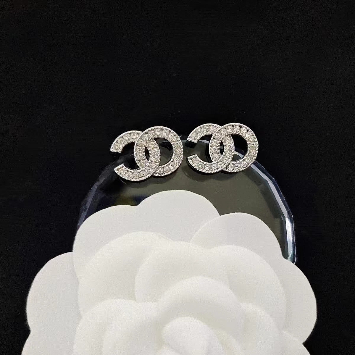 Women's & Men's Quality Collection Trending Rhinestone Letters Sier Earrings