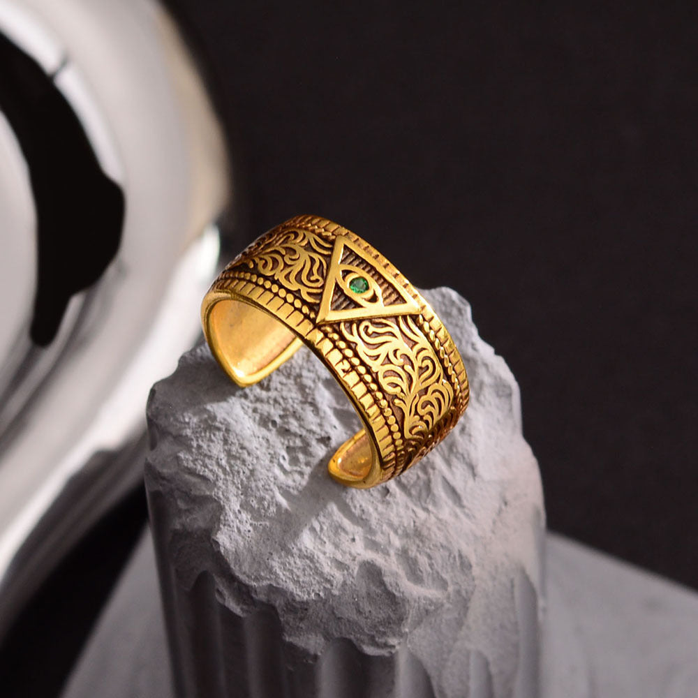Round Beads Beanie Tassel Lace Hollow Opening Female Niche Rings
