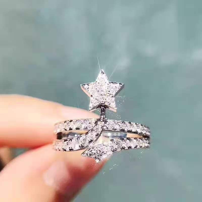 Big Oval White Gold Plated Zircon Rings