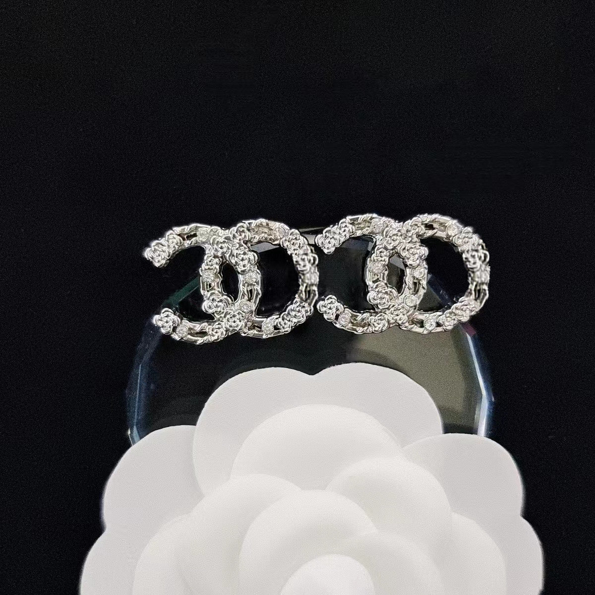 Women's & Men's Quality Collection Trending Rhinestone Letters Sier Earrings