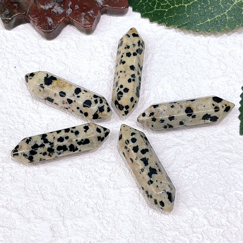 Stone Crystal Bullet Double Pointed Hexagon Prism Pendants