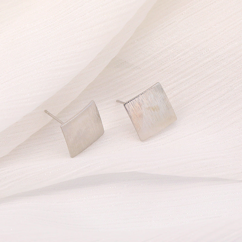 Vintage Geometric Double-sided Brushed Square Ear Earrings