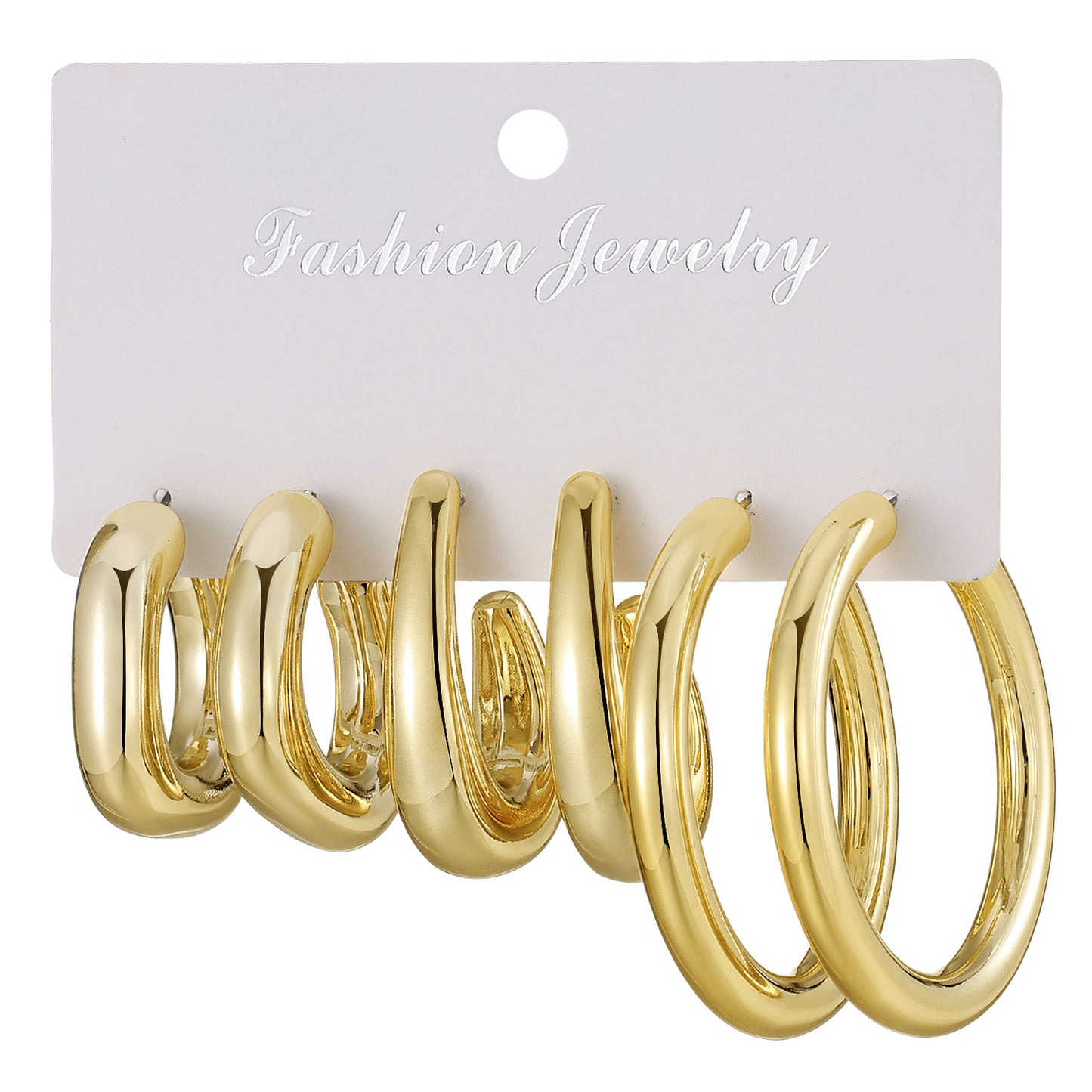 Type Irregular Card Set White Gold Color Earrings