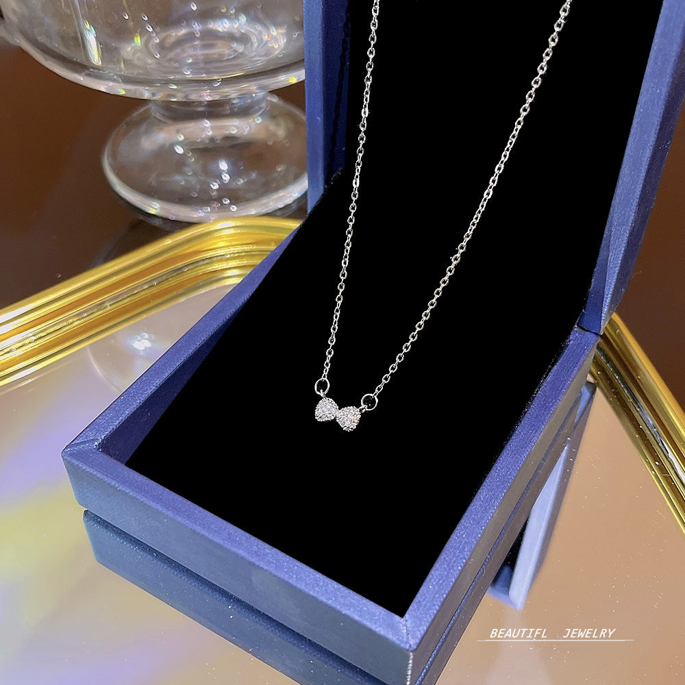 Women's Bow Zircon Clavicle Chain Titanium Steel Necklaces