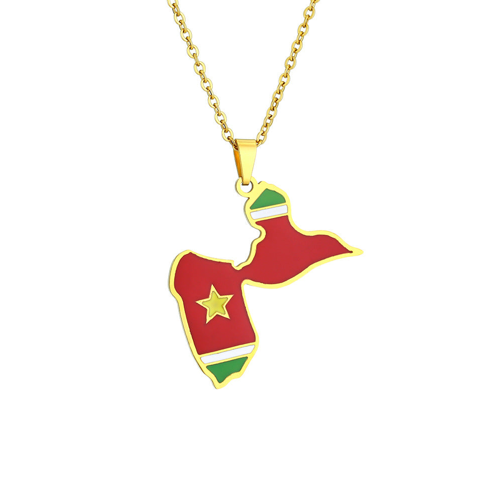 Women's & Men's National Fashion Stainless Steel French Guadeloupe Pendants