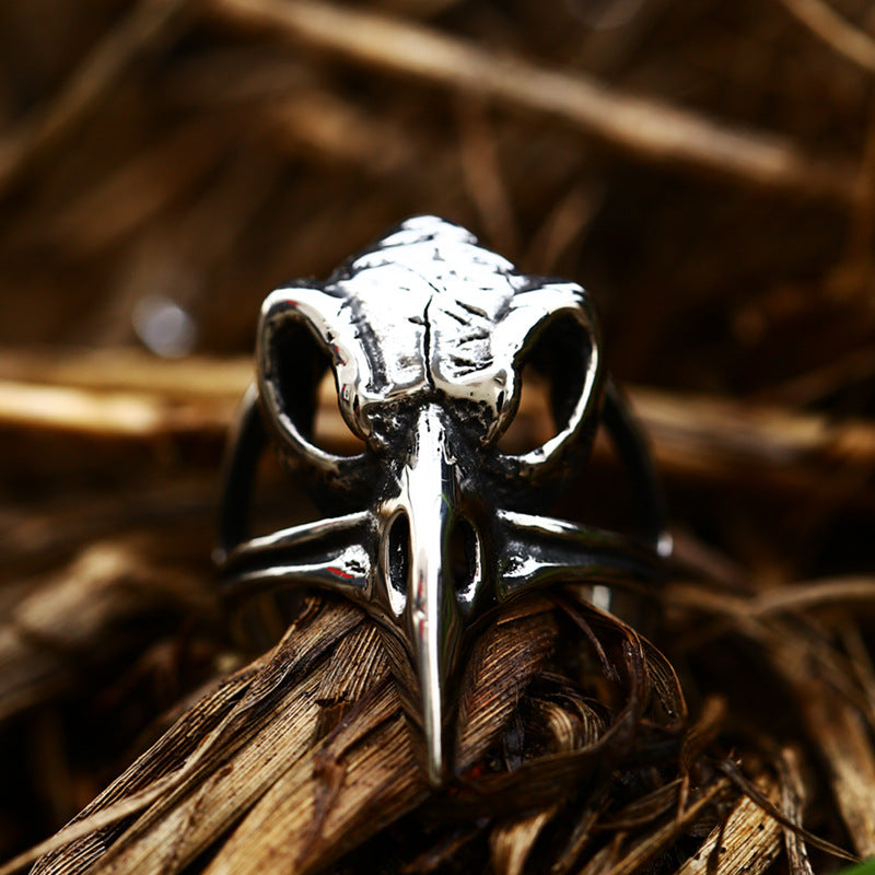 Men's Nordic Viking Crow Stainless Steel Retro Rings