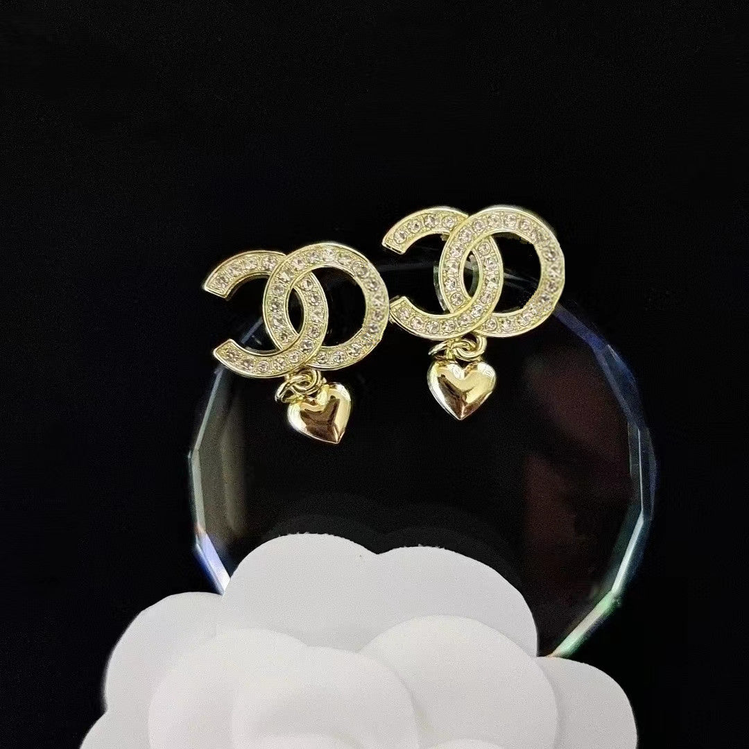 Women's & Men's Quality Collection Trending Rhinestone Letters Sier Earrings