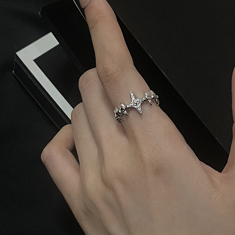 Golden Antique Style Series Cold High Sense French Simplicity Rings