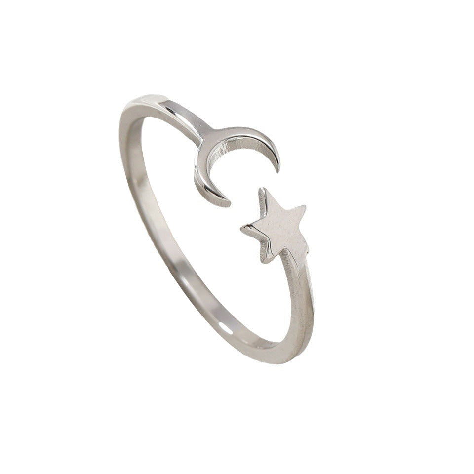 Titanium Steel Female Opening Adjustable Fashion Geometry Rings