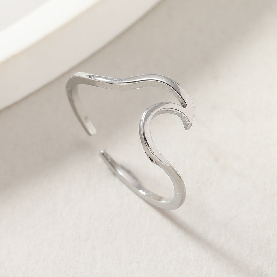 Titanium Steel Female Opening Adjustable Fashion Geometry Rings