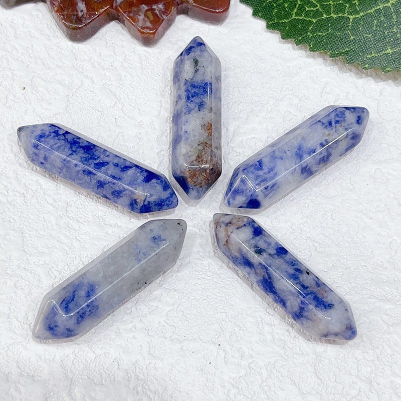 Stone Crystal Bullet Double Pointed Hexagon Prism Pendants
