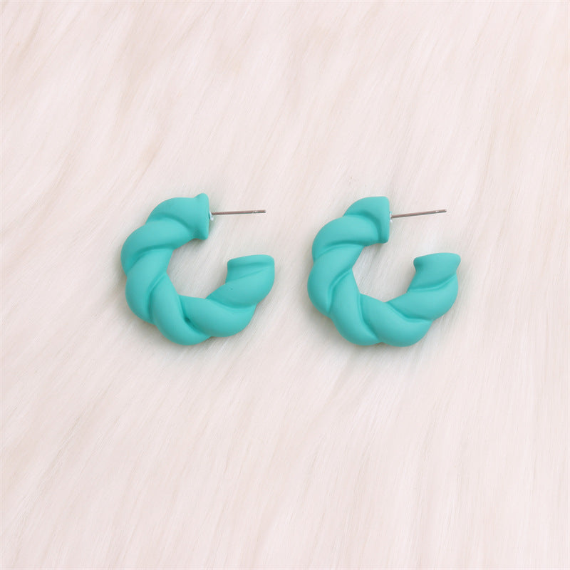 Exaggerated Twist Shaped Simple Acrylic Niche Ear Jewelry Female Earrings