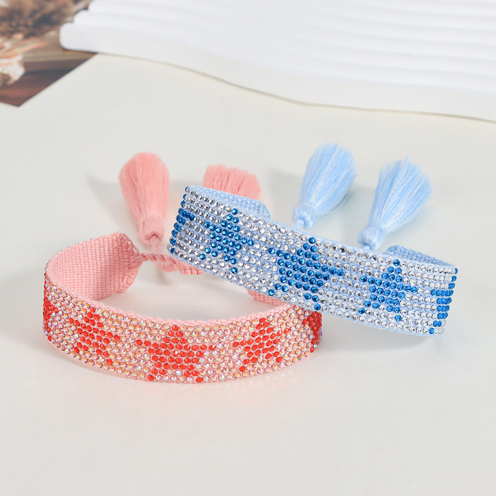 Star Woven Creative Full Diamond Handmade Bracelets