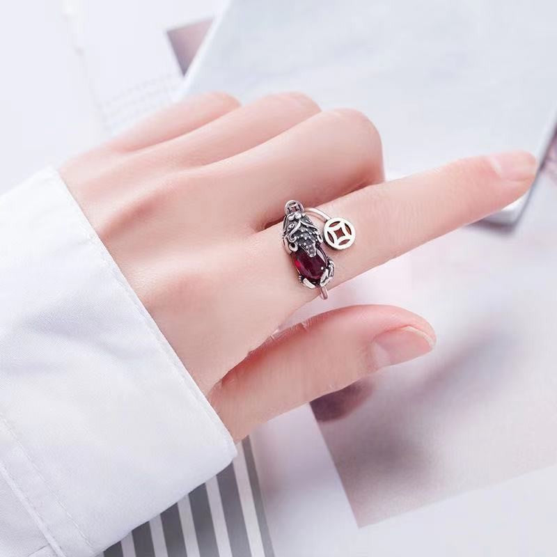 Men's Mouth Domineering Fashion Set Stacked Single Rings