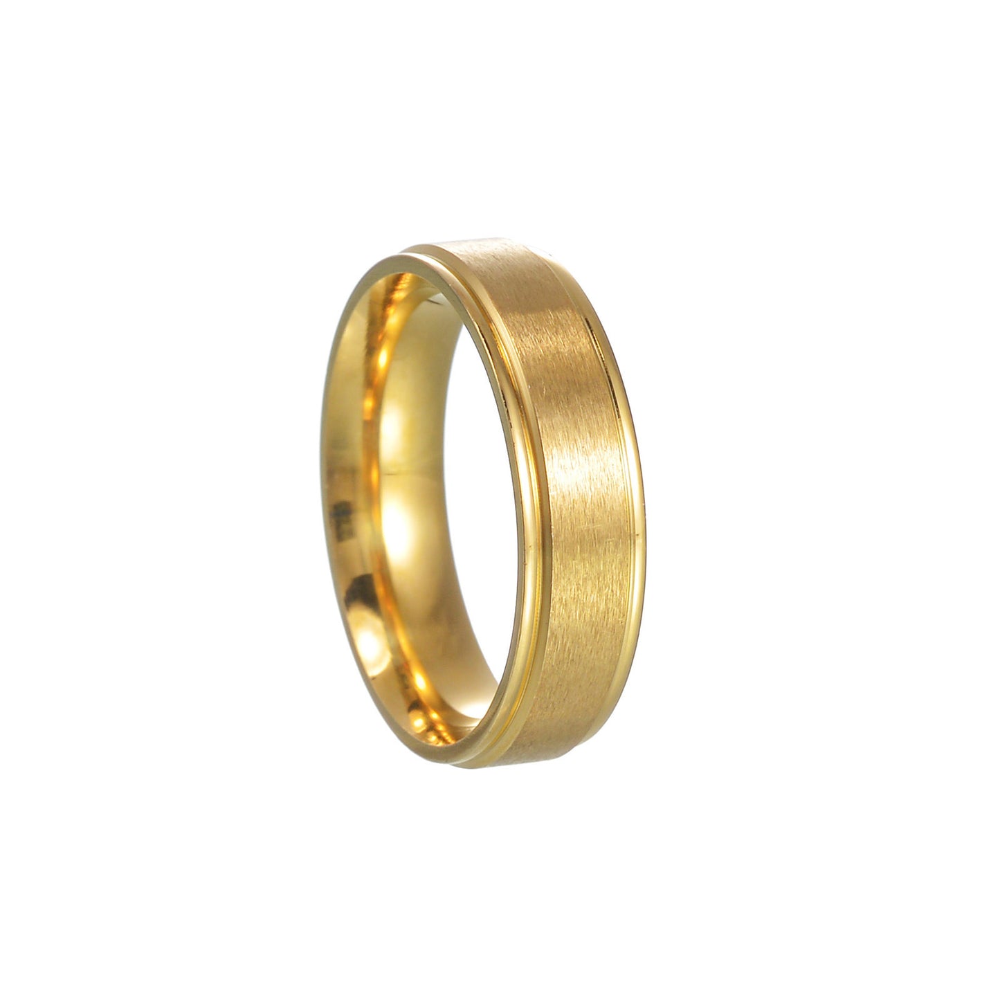 Titanium Steel Wide Step Sand Surface Rings