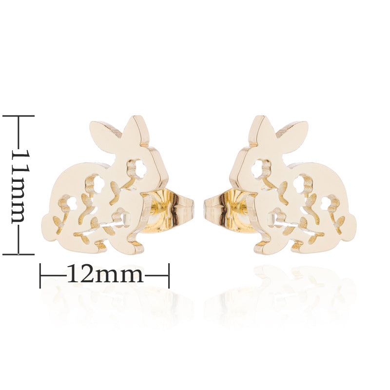 Aloofness Style Stainless Steel Cute Small Animal Fashion Earrings