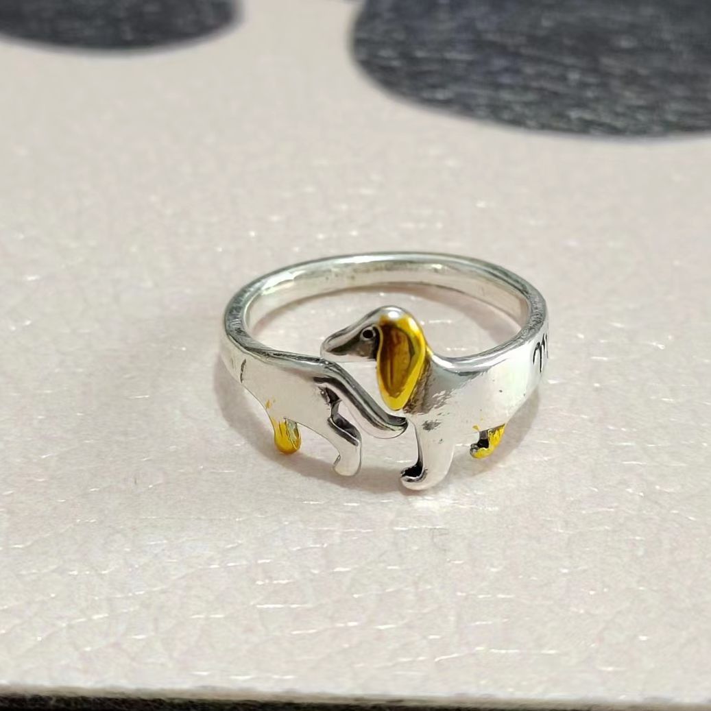 Big Ear Dog Puppy Art Design Rings