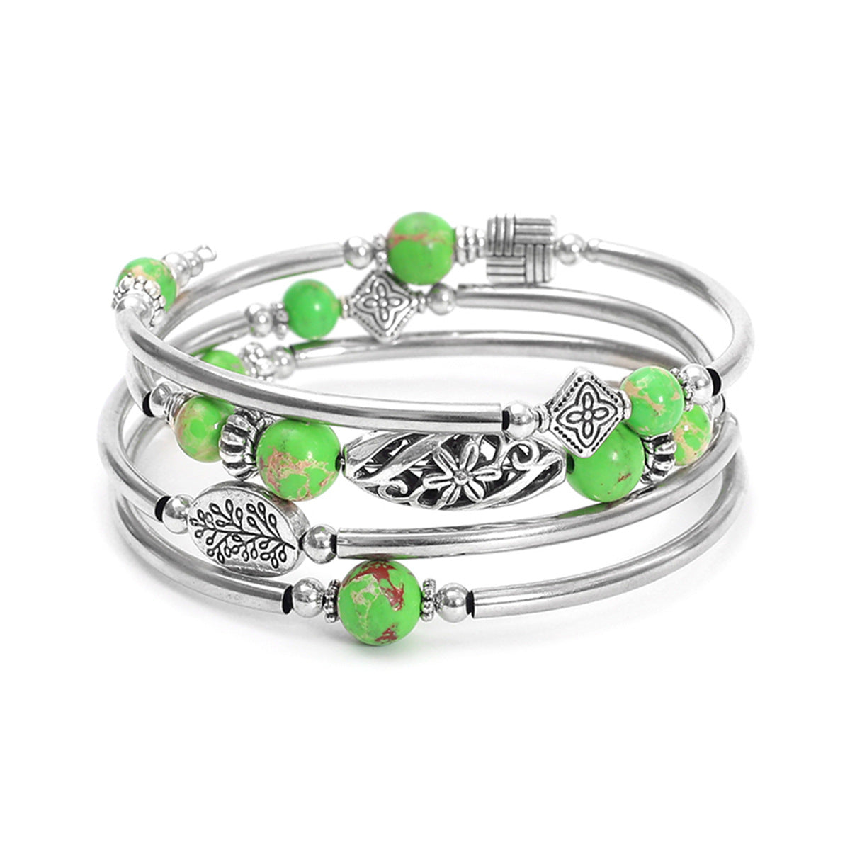 Women's Bohemian Turquoise Winding Natural Stone Beaded Bracelets