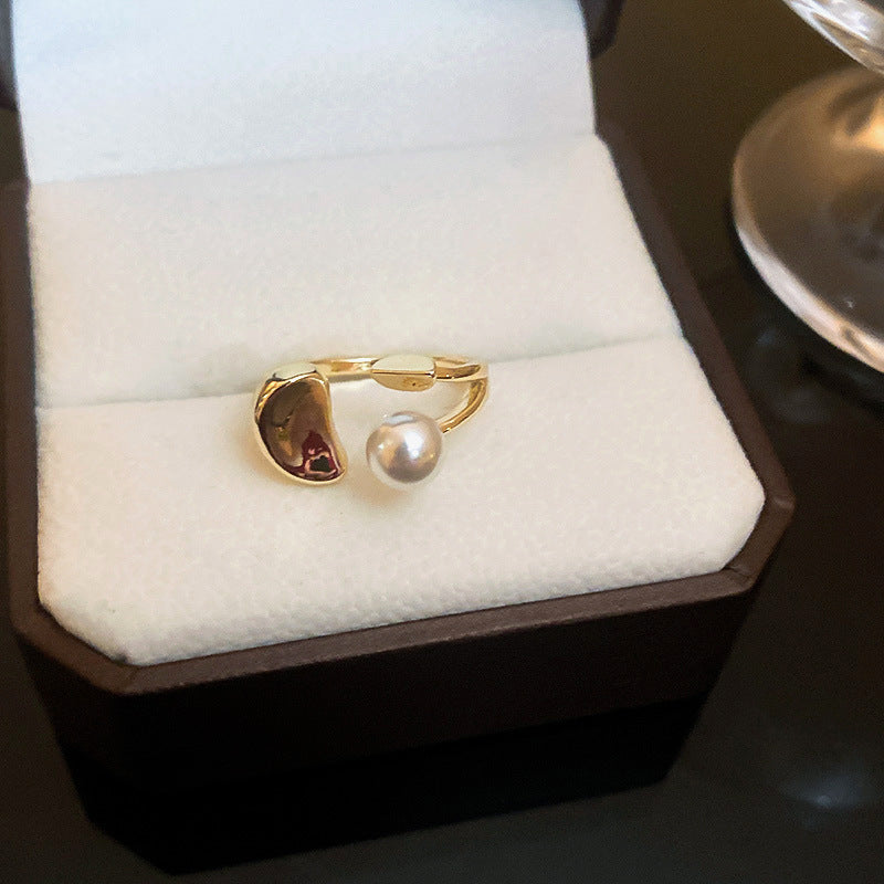 Pearl Zircon Letter Open Special Interest Light Rings