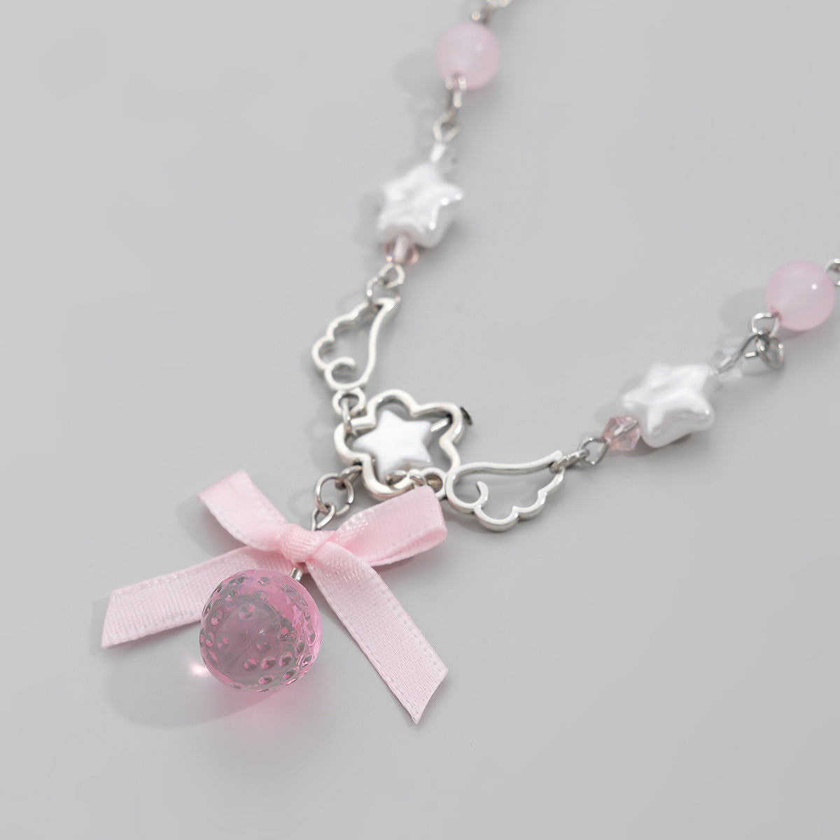 Sweet Style Bow Strawberry Simple Imitation Pearl Necklaces