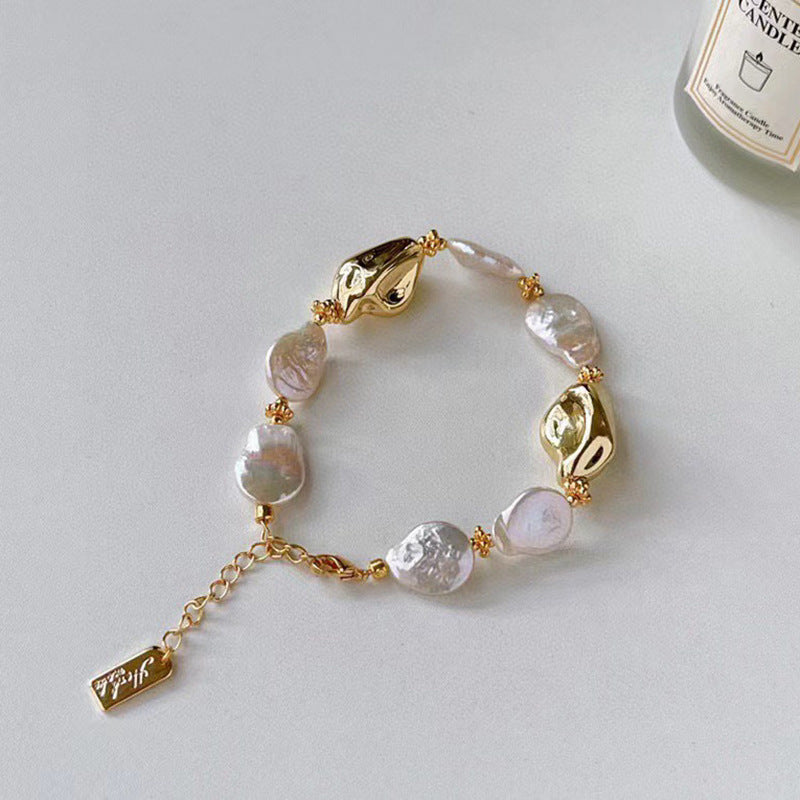 Women's Natural Baroque Clavicle Chain High-grade Niche Heart Vintage Freshwater Necklaces