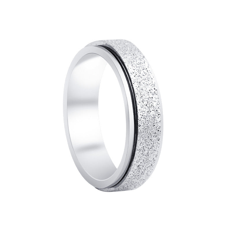 Standard Code Colorful Rose Gold Titanium Steel Frosted Rotatable Rings