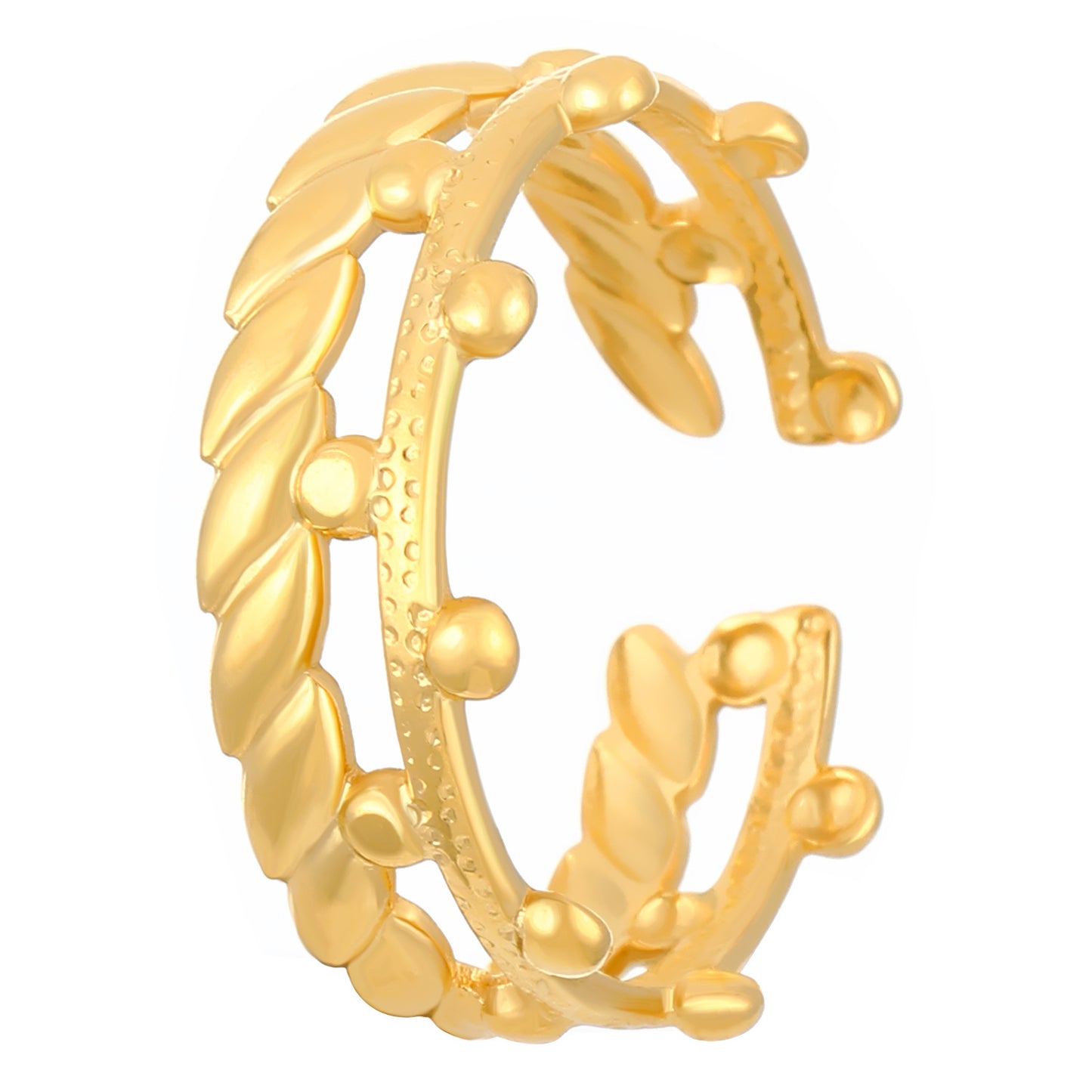 Advanced Exaggerated Stainless Steel Female Flower Rings