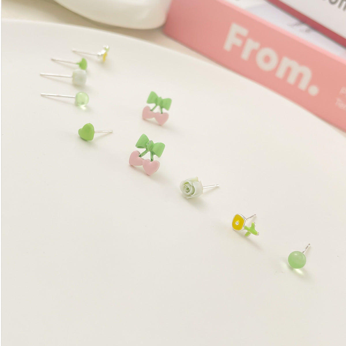 Fresh Sterling Sier Needle Earings Set Earrings