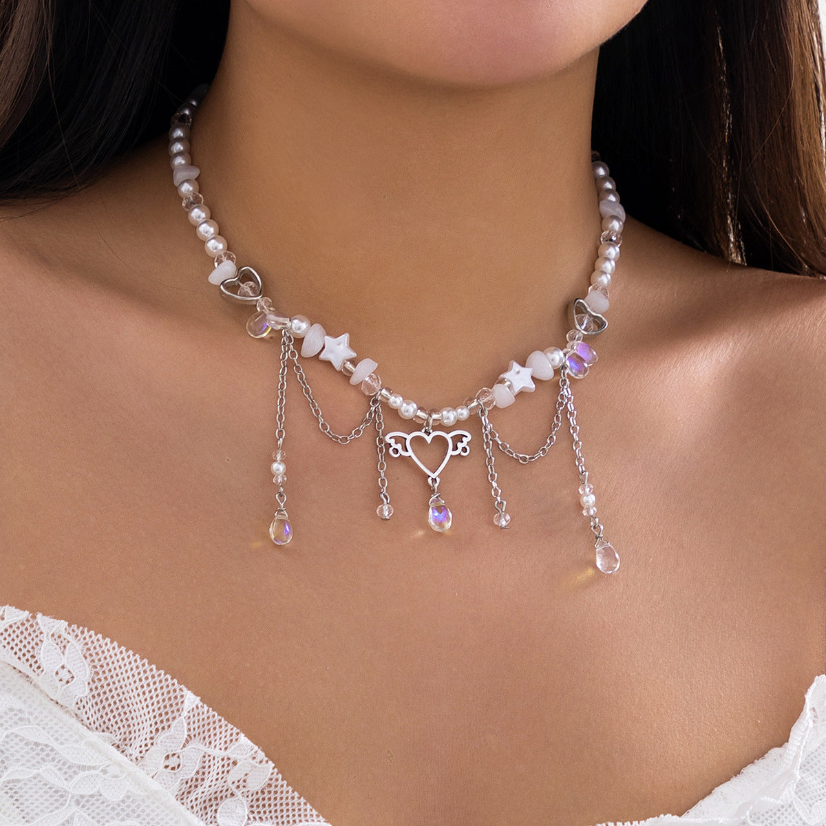 Women's Niche Design Cool Butterfly Beaded Dopamine Necklaces
