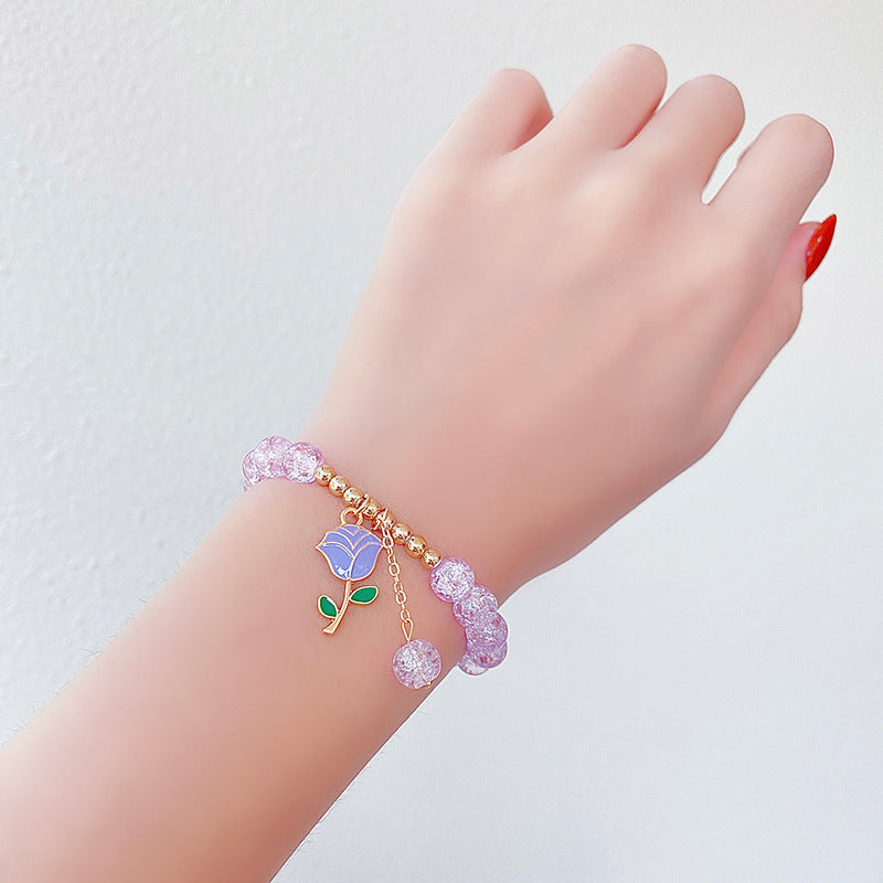 Hand Beading Glass Cute Princess Cartoon Bracelets