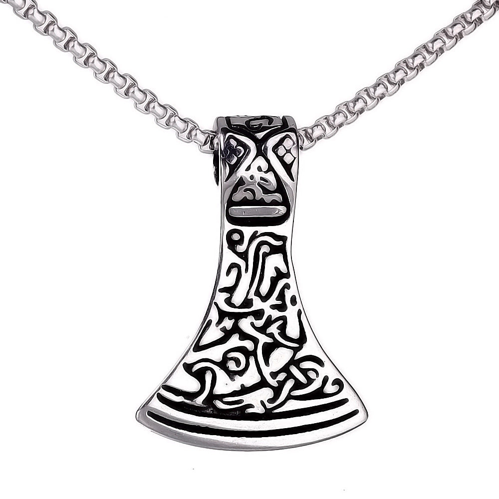 Men's Vintage Cross Ghost Head Titanium Fashion Necklaces