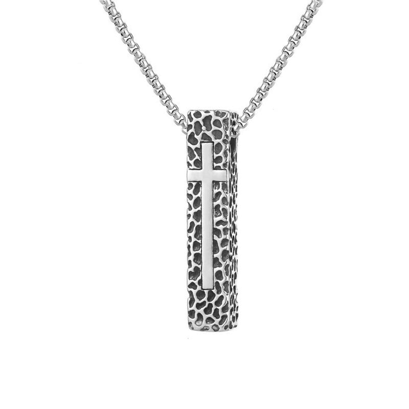 Men's Vintage Cross Ghost Head Titanium Fashion Necklaces