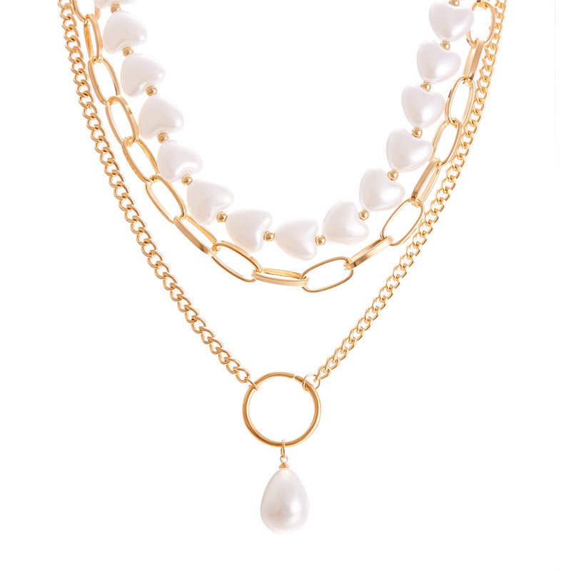 Women's High-grade Design Baroque Imitation Pearl Clavicle Necklaces