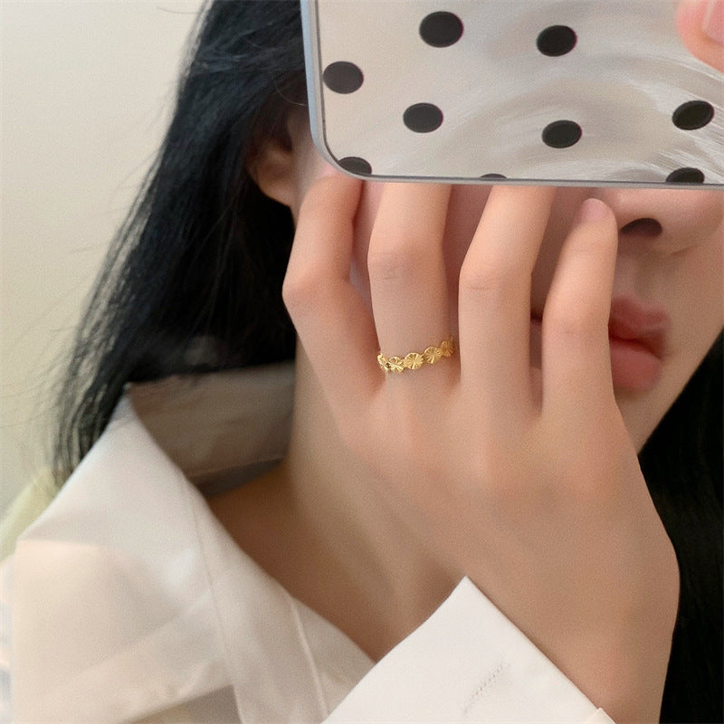 Slice Cut Flower Fashion Personality Female Rings