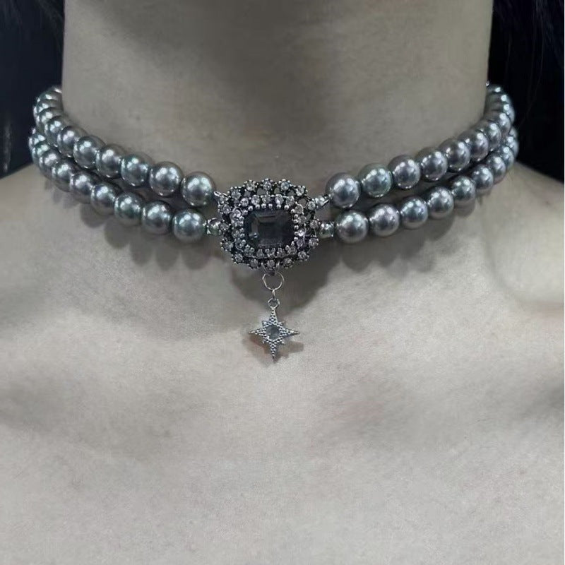 Rhinestone Water Drop Tassel Multilayer Collarbone Affordable Luxury Necklaces