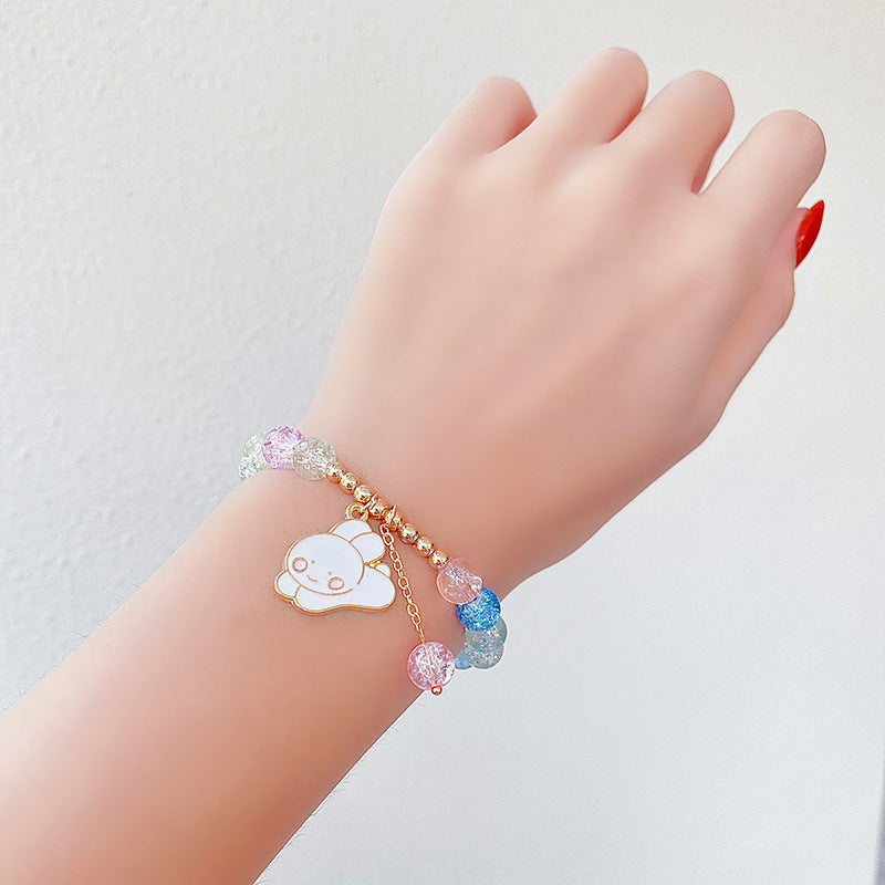Hand Beading Glass Cute Princess Cartoon Bracelets