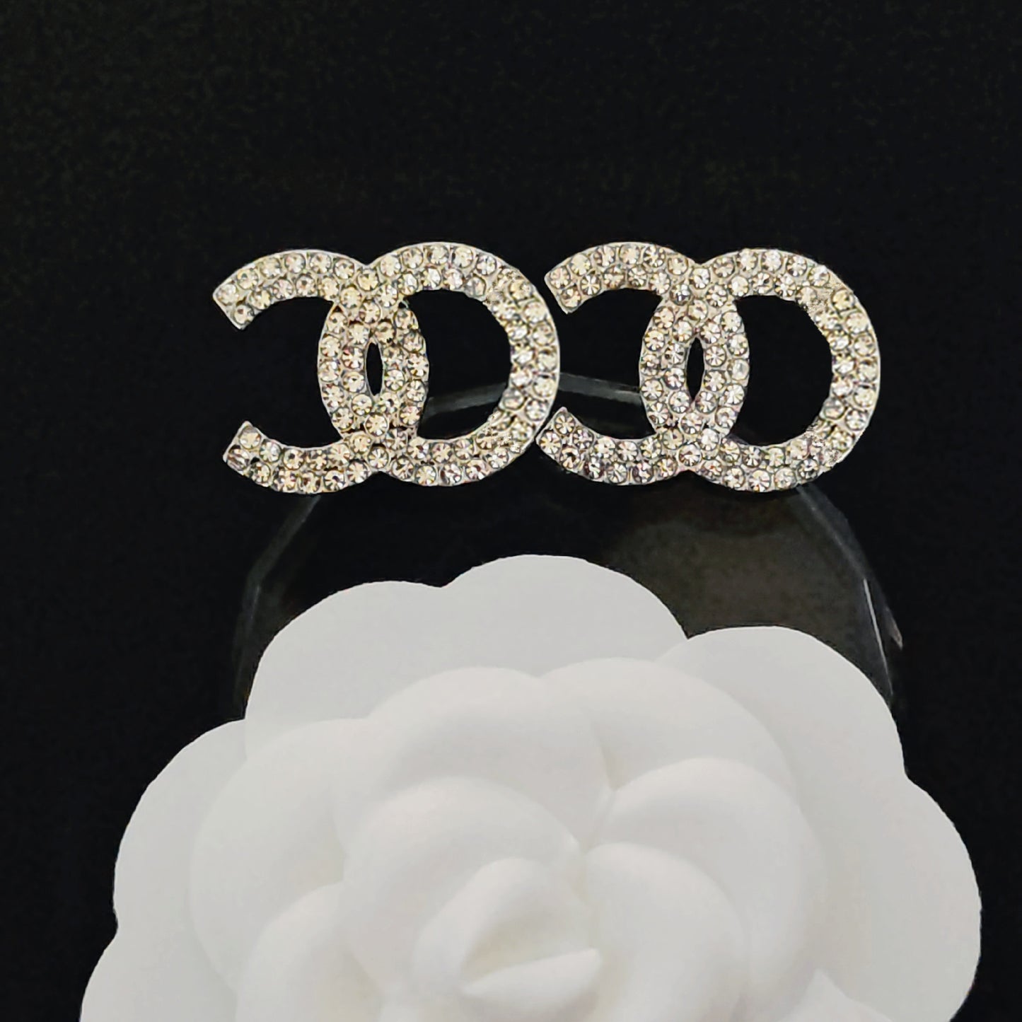 Women's & Men's Quality Collection Trending Rhinestone Letters Sier Earrings