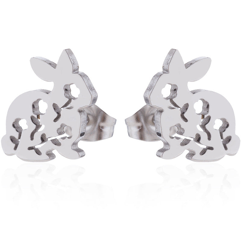 Aloofness Style Stainless Steel Cute Small Animal Fashion Earrings