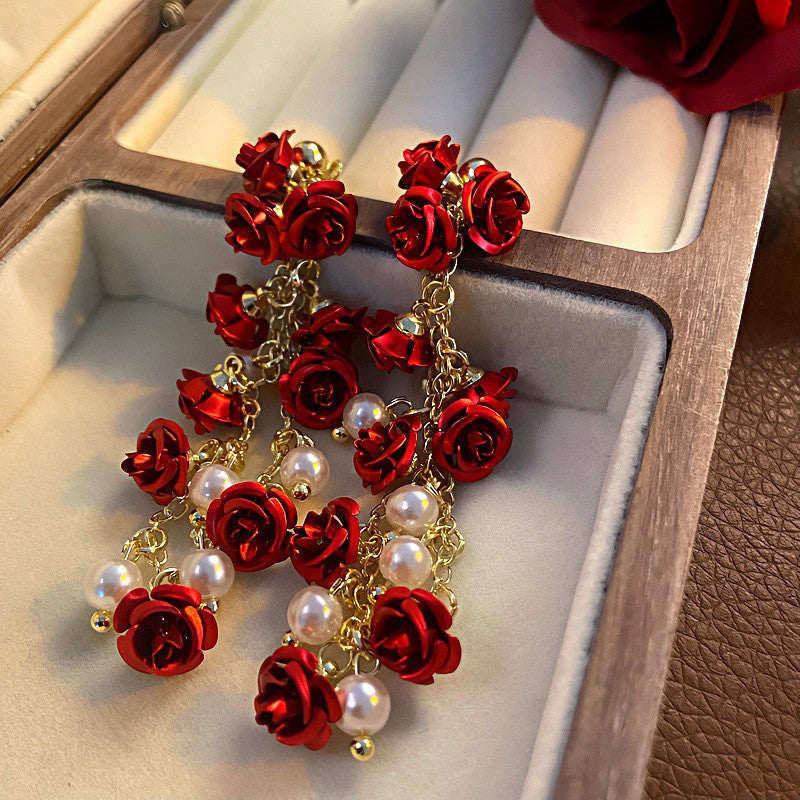 Fashion Zirconia Micro Inlaid Zircon Long Earrings